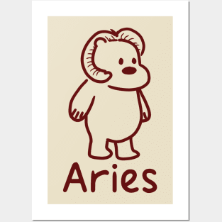 Aries Bear Cute 2 Posters and Art